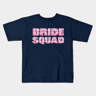 Bride Squad Floral Art Typography for Bachelorette Kids T-Shirt